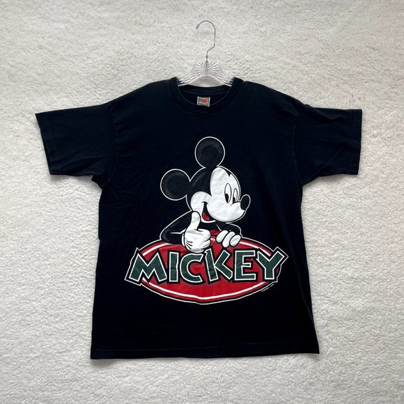 Disney Other - 90s Y2K Vintage Disney Black Mickey Mouse Graphic Short Sleeve T-Shirt Mens XL